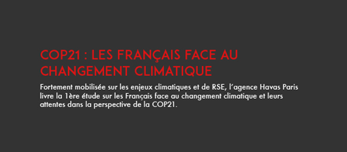 HAVAS PARIS LANCE L’OFFRE CLIMATE POUR ACCOMPAGNER LES ENTREPRISES JUSQU’A LA COP 21